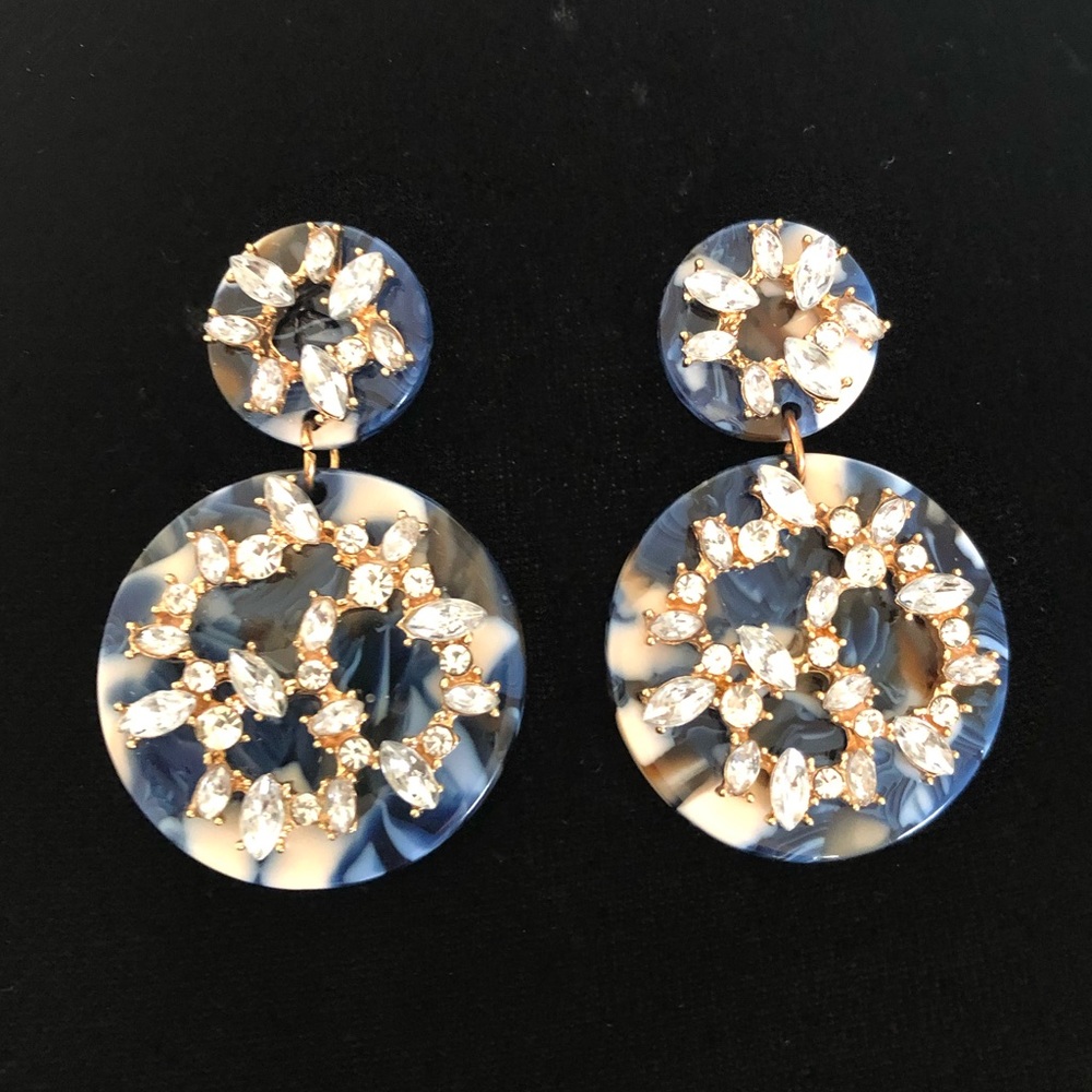 BNWT crystal disk dangle earrings
